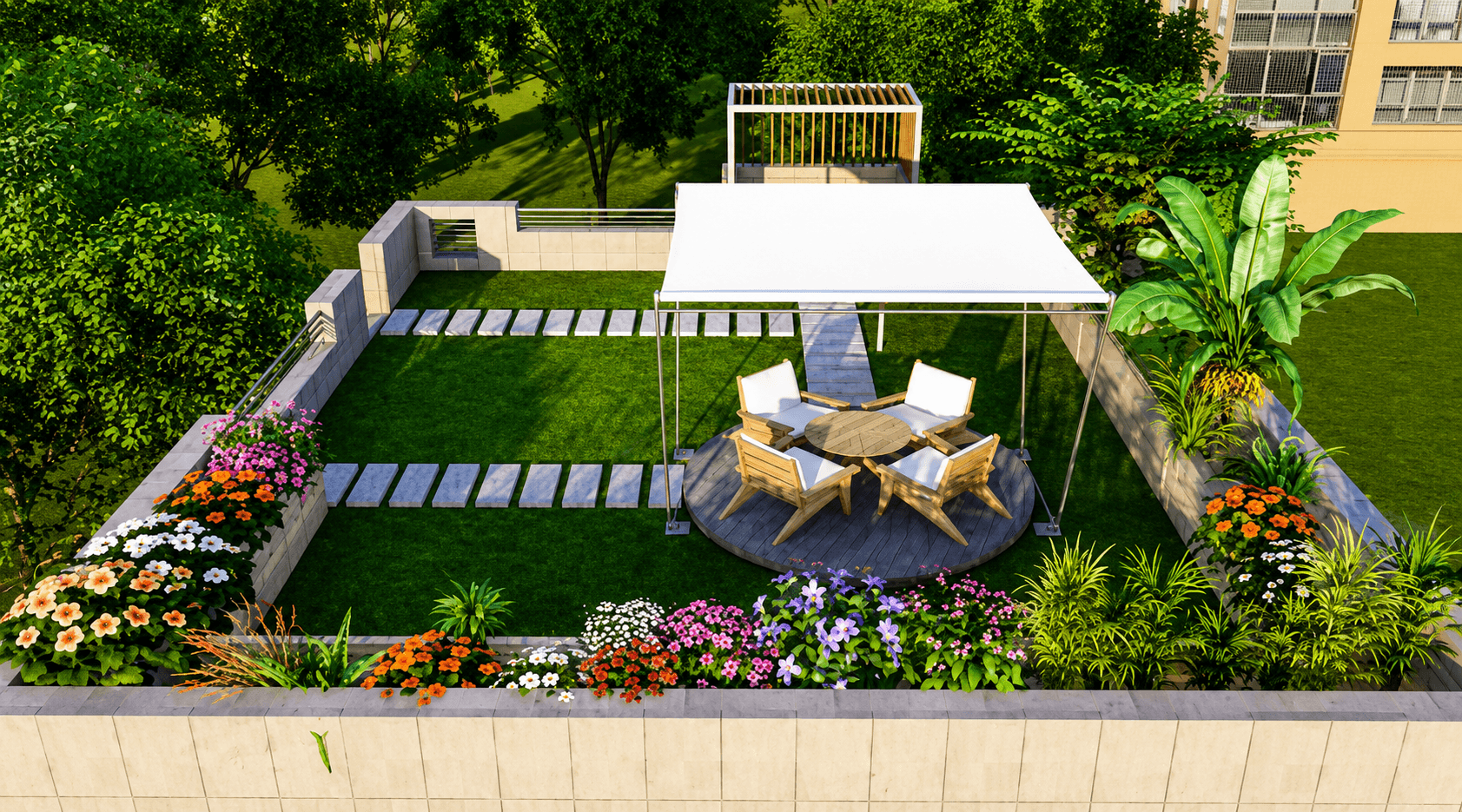 A landscaped garden developed by Horticultural Development Centre, Kolkata